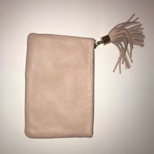 Leather Clutch/ Pouch with Tassel